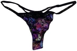 Victoria's Secret Rhinestone Lace Shine Strap Thong Panty Multicolor/Floral New