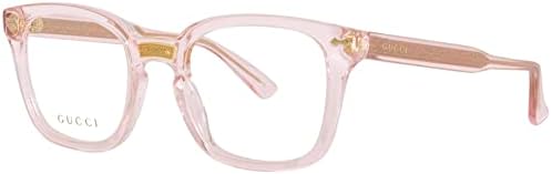 Gucci GG0184O 013 Transparent Pink Square Unisex Eyeglasses