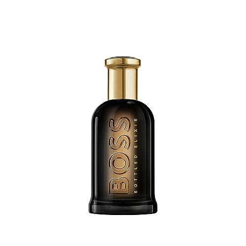Hugo Boss Men's Boss Bottled Elixir Parfum Notes of Cedarwood, Amber, and Fresh Wood