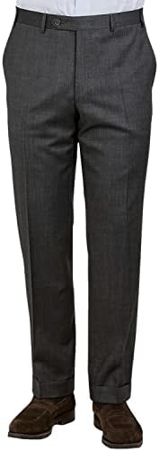 Canali Mens Flat Front Wool Dress Pants 44 Grey IT 62 44 Regular