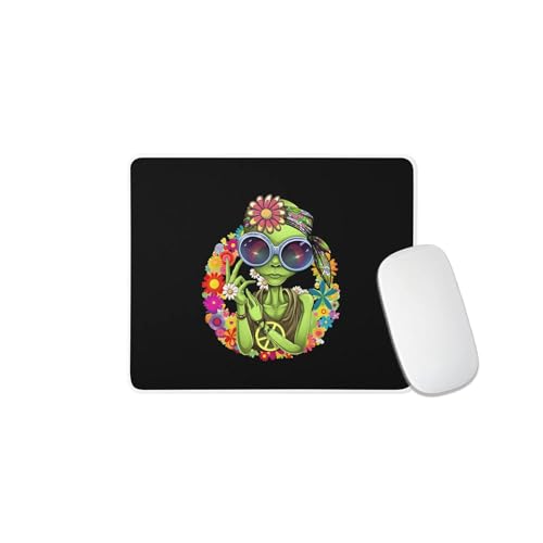 Tubbie Prints Mouse Pad Alien and Space Mouse Pad for Home Office Work Desk Computer Desktop Laptop Non-Slip Rubber Alien Mouse Pad (Hippie Alien)