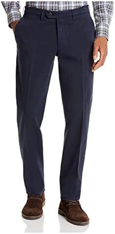 Canali Mens Navy Flat Front Easy Care Stretch Straight Leg Chino Pants 48W L