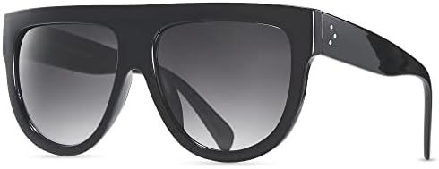 Women's Oversized Flat Top Fashion Sunglasses Trendy Big Square Designer Retro Sun Glasses Shades