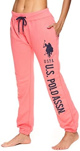 U.S. Polo Assn. Womens Lounge Pants with Pockets, French Terry Jogger Sweatpants