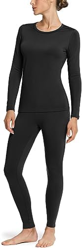 TSLA Women's Thermal Underwear Set, Soft Fleece Lined Long Johns, Winter Warm Base Layer Top & Bottom