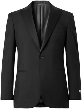 Canali Mens Wool Peak Lapel Tuxedo Jacket 42 Regular Black IT 52