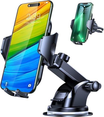 Poboko Car Phone Holders,Phone Holder for Air Vent/Dashboard/Windshield,Phone Mount for Car,Hand Free Phone Stand for Car/Truck, Phone Holder for Car Accessories fit iPhone and Android Smartphones