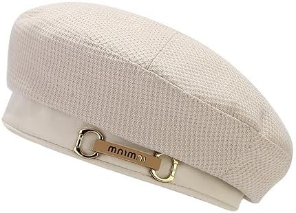 Golirsteca Artist Beret Cap for Women Cabbie Painter Autumn Spring Winter Paperboy Hat with Metal Decorative