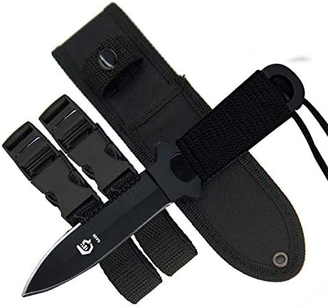 GASHER Scuba Diving Knife with Leg Straps & Sheath, Razor Sharp - Lightweight Diving Equipment for Spearfishing, Snorkeling, Hunting, Rescue & Water Sports