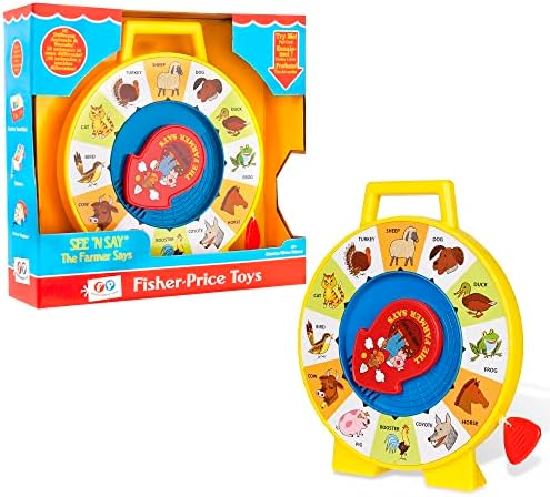 Fisher Price Classics - Farmer Says See 'n Say - Vintage Learning Toy, Sounds and Animals, Interactive Retro Game for Kids, Girls, Boys, Baby, Preschoolers, Toddlers, Unisex Ages 18 Months +