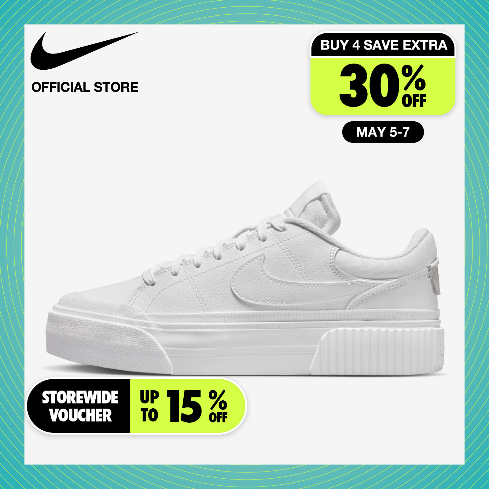 Nike Women's Court Legacy Lift Shoes - White