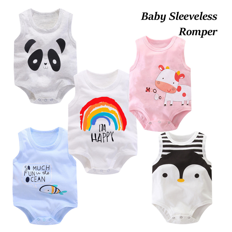 Baby Cute Sleeveless Romper Cotton Bodysuit