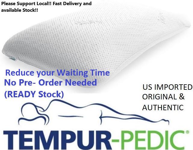 Cheapest 100% AUTHENTIC TEMPUR® Pillow TEMPUR-PEDIC Symphony Pillow [White Cover][Direct from US][Standard Size][READY STOCK][FAST DELIVERY]