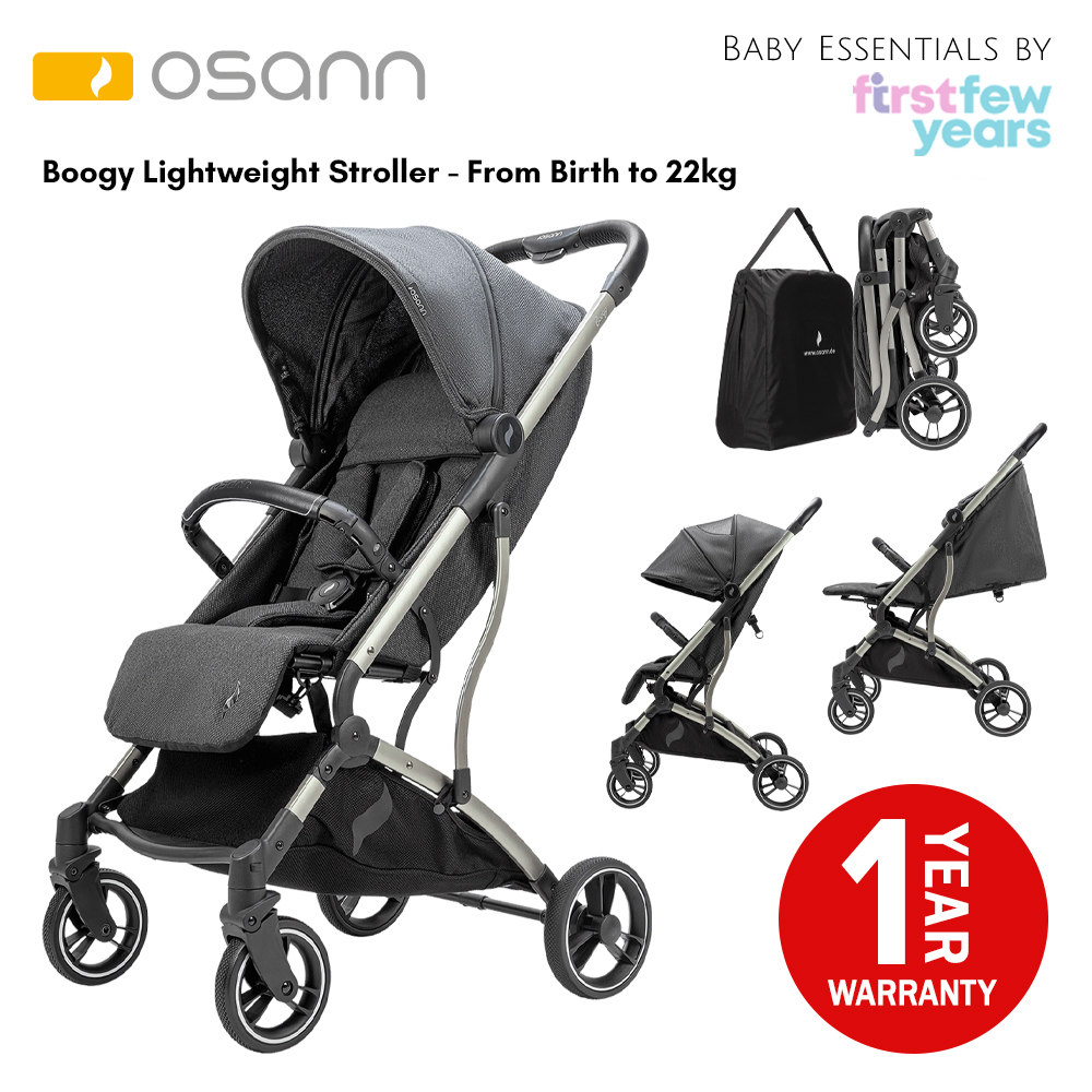 Osann Boogy Lightweight Stroller (4 Colors) - With Rain Cover, Travel/Transport Bag and Infant Car Seat Adaptor - One-hand Fold Compact Sport Stroller