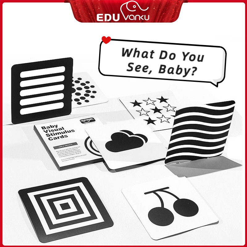 Infant Baby Toys High Contrast Baby Flashcard Sensory Baby Books 0 to 12 months Black White Card Visual Play Newborn Infants Toys Gift