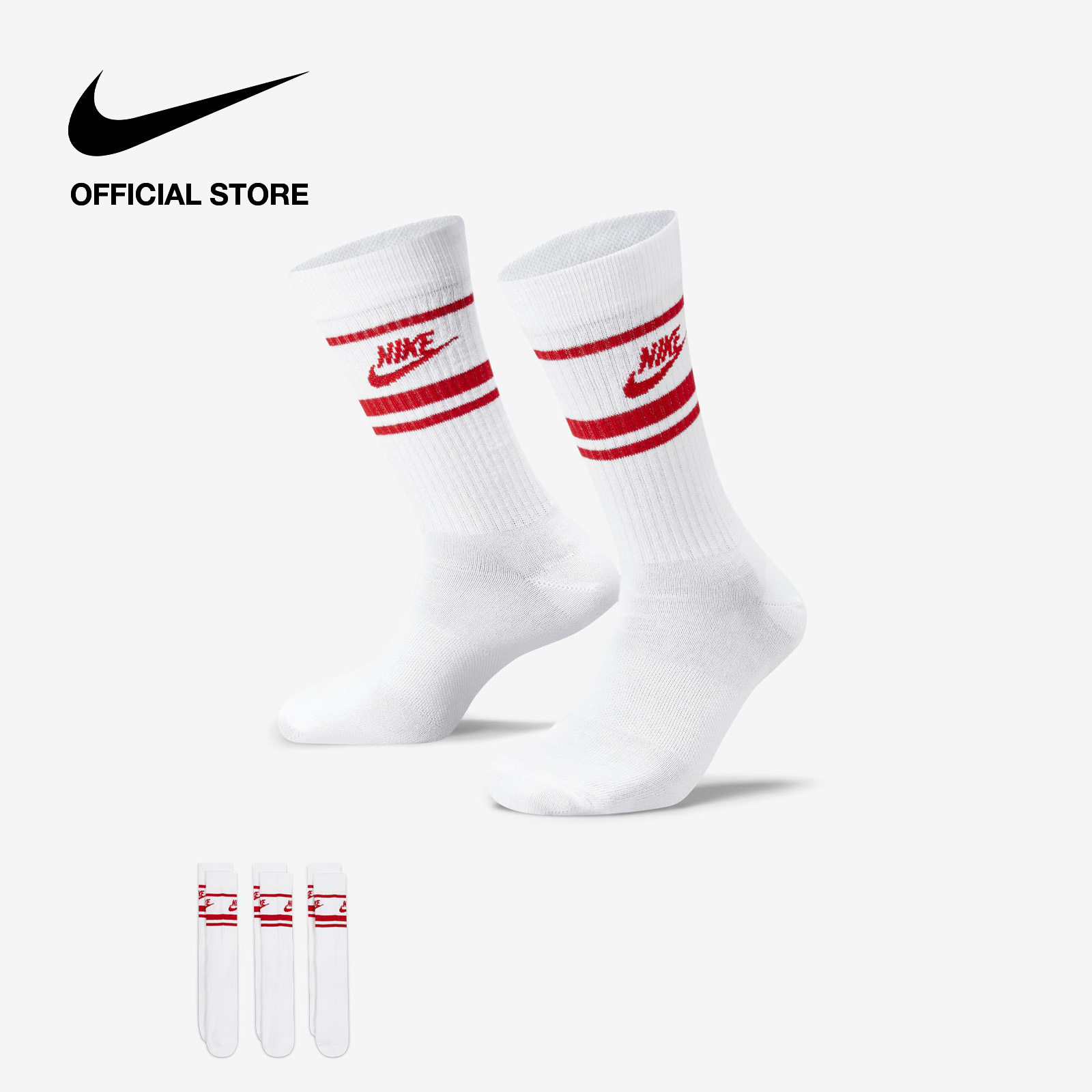 Nike Unisex Sportswear Everyday Essential Crew Socks (3 Pairs) - White
