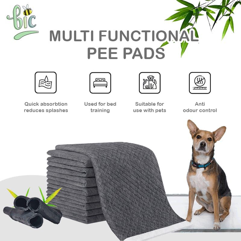 BIC CHARCOAL Pet Training Pads Disposable Pee Pad Diaper for Dogs, Cats, Rabbits, Birds & Small Animals