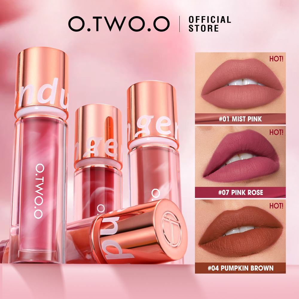 KK BEAUTY O.TWO.O Lipsticks Matte Waterproof Long Lasting Smooth Velvet Lip Gloss Non-stick Cup Lip Tint Makeup Cosmetics