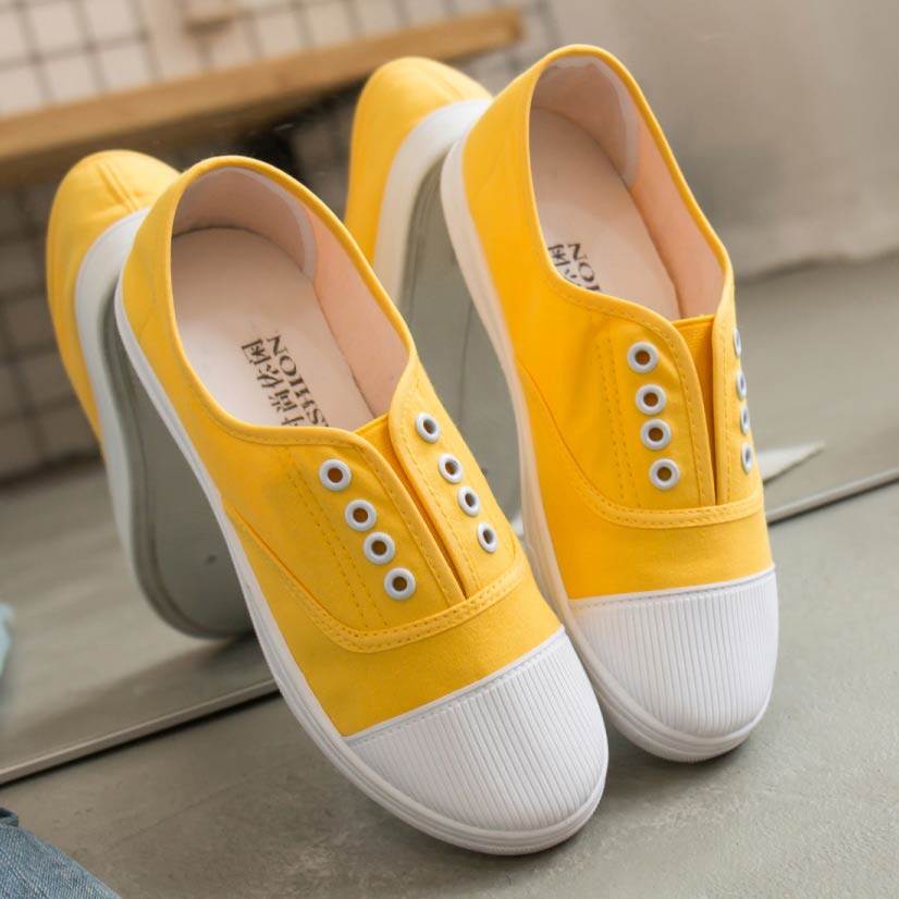 Women Shoes Fashion Casual Flats 2021 Solid Color Comfortable Breathable Female Shoe Slip-on Lightweight Ladies Sport Sneakers Flat Canvas