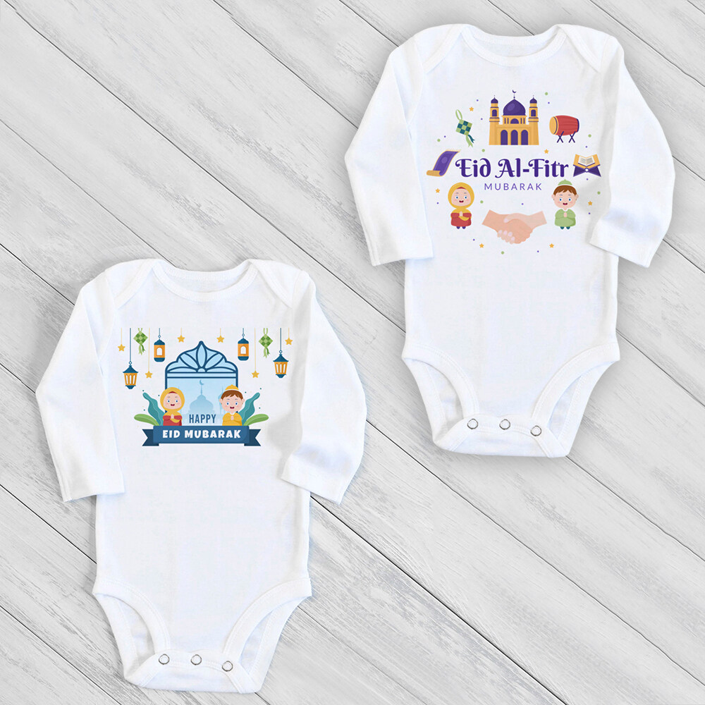 Happy Eid Mubarak Baby Clothes Lesser Bairam Baby Romper Girl Boy New Born Bodysuits Hari Raya Haji Gift Infant Ramadan Outfits